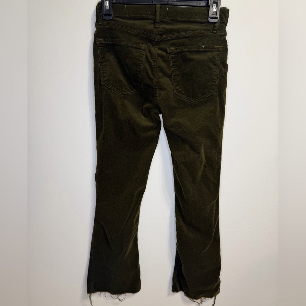 Frame Le Crop Mini Boot Olive Green Corduroy Pants Size 25 - Picture 6 of 9
